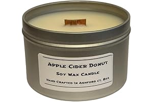 Country Chic Candle 8oz Soy Wax Wood Wick Candle (Apple Cider Donut)