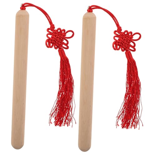 GOOHOCHY Percussion Musical Sticks Wooden Rhythm Sticks with Tassels for Early Learning