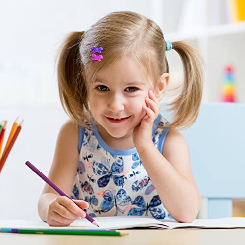 Yolev 76 Pieces Self Hinge Plastic Hair Clip Pins With Cartoon Designs - Colorful Cute Flower Bow Barrettes For Girls thumb #2
