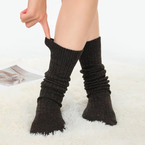 Image of Pleneal Slouchy Socks for Women Long Scrunch Sock Chunky Knit Boot Socks