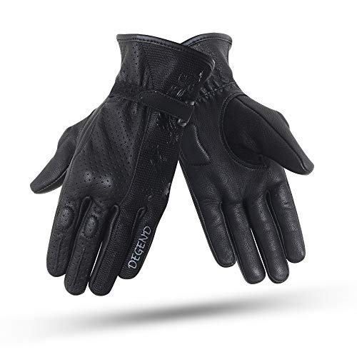 Butterfly Lady Noir | Gants Moto Cuir D'Été pour Femmes avec Grilles De Ventilation Et Protection en Foam Tempa - Jointures Et Doigts en TPU - Gants De Moto Homologués Taille XS Cover