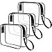 3pcs/pack CGBE TSA Approved Toiletry Bag with Durable Zipper, Clear Toiletry Bag for Liquid Bottles/Cosmetic 3-1-1 Travel Toiletry Bag with Handle Strap, Quart Size Carry on Makeup Pouch