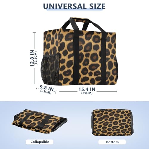 Nander Leopard Skin Print Foldable Tote Bag Waterproof Sandproof Women Beach Bag Handbag Gym Bag Travel Shopping Bag2