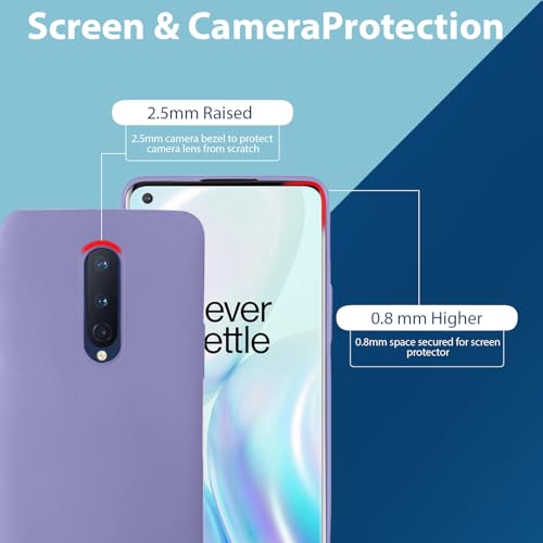 Image of LIRAMARK Liquid Silicone Soft Back Cover Case for OnePlus 8 /1+8 (Lavender)