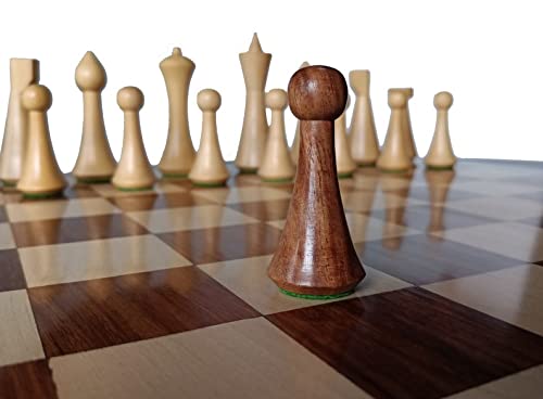 Juego de ajedrez combinado de madera hecho a mano, piezas únicas de ajedrez Hermann Ohme y tablero de ajedrez de palisandro dorado de 19 pulgadas, piezas de ajedrez de madera premium y tablero