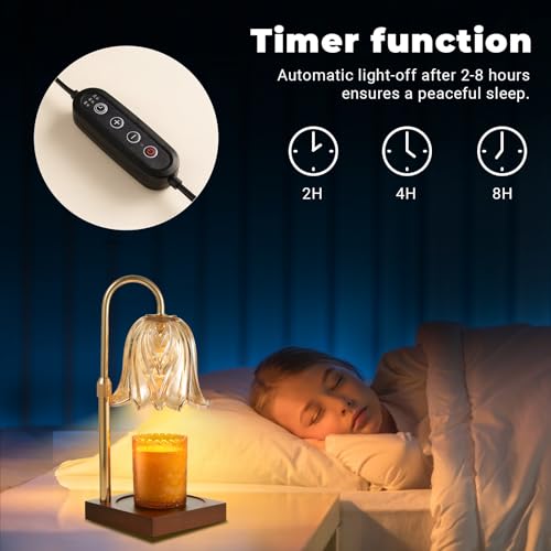 Dimmable Candle Warmer Lamp for Home Decor with Timer and Adjustable Height