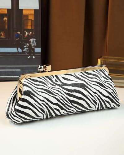 Image of Rejolly Women Vintage Kiss Lock Top Handle Handbag Evening Purse Crossbody Shoulder Bag with Chain Strap