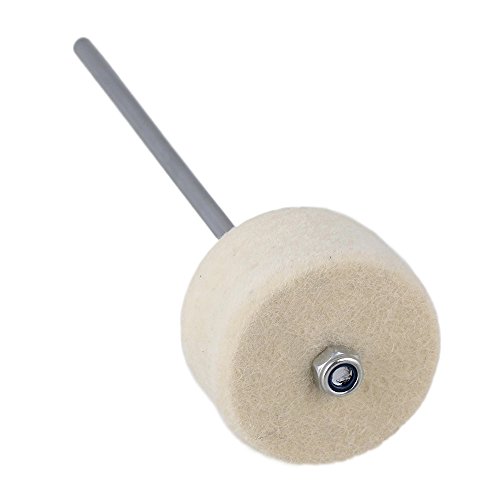 Baqueta para bombo con eje de acero inoxidable y cabeza de fieltro blanco 190x5mm miniatura 3