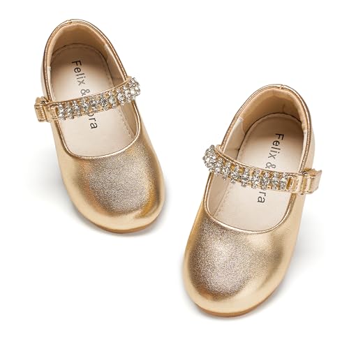 Image of Felix & Flora Toddler Flower Girl Dress Shoes - Baby Girl Ballet Mary Jane Flats for Party School Wedding