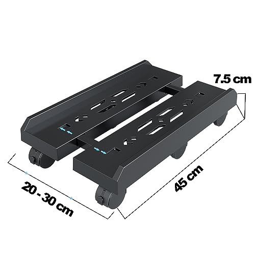 Support ventilé pour unité centrale ajustable avec chariot PC à 6 roues