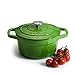 Produktbild ProCook Bratentopf aus Gusseisen - 20 cm Gusseisen-Bräter mit Deckel in schattiertem Grün - emailliert - Bräter - Schmortopf - rund - Für alle Herdarten und Induktion geeignet, Volumen: 2,7 l