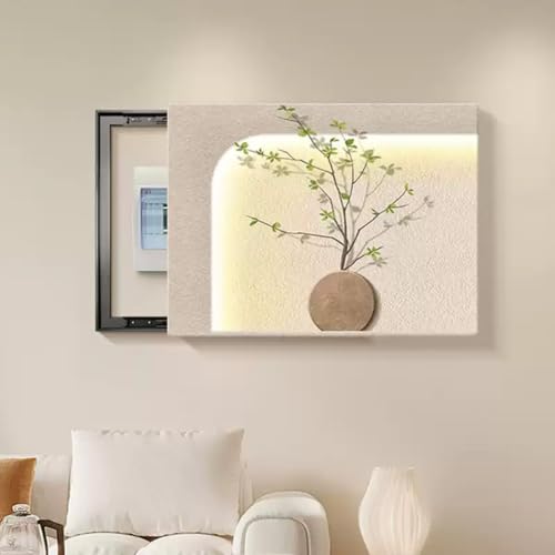 Cache compteur électrique moderne 55x45cm pour tableau et boîte électrique salon - 7