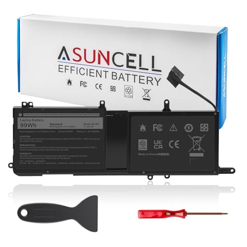 Image of ASUNCELL 9NJM1 Laptop Battery for Dell Alienware 15 R3 R4 17 R4 R5 Series Dell P31E P69F Series ALW17C Series Notebook 0546FF 0HF250 44T2R HF250 MG2YH 0MG2YH, 11.4V 3-Cell 99Wh