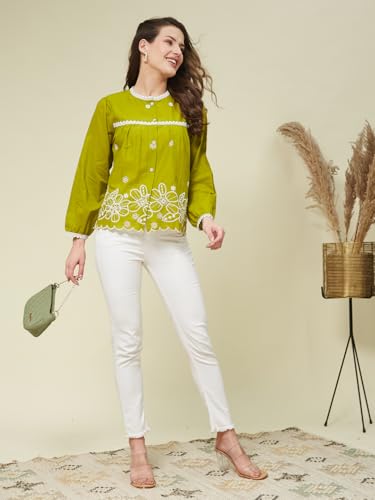 Image of J TURRITOPSIS Women's Cotton Peplum Casual Shirt