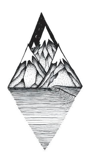 Miniatura 5 de SanerLian Pegatina temporal de tatuaje de brújula, impermeable, montaña, océano, luna, planeta, geometría vintage, adultos, hombres y mujeres, arte