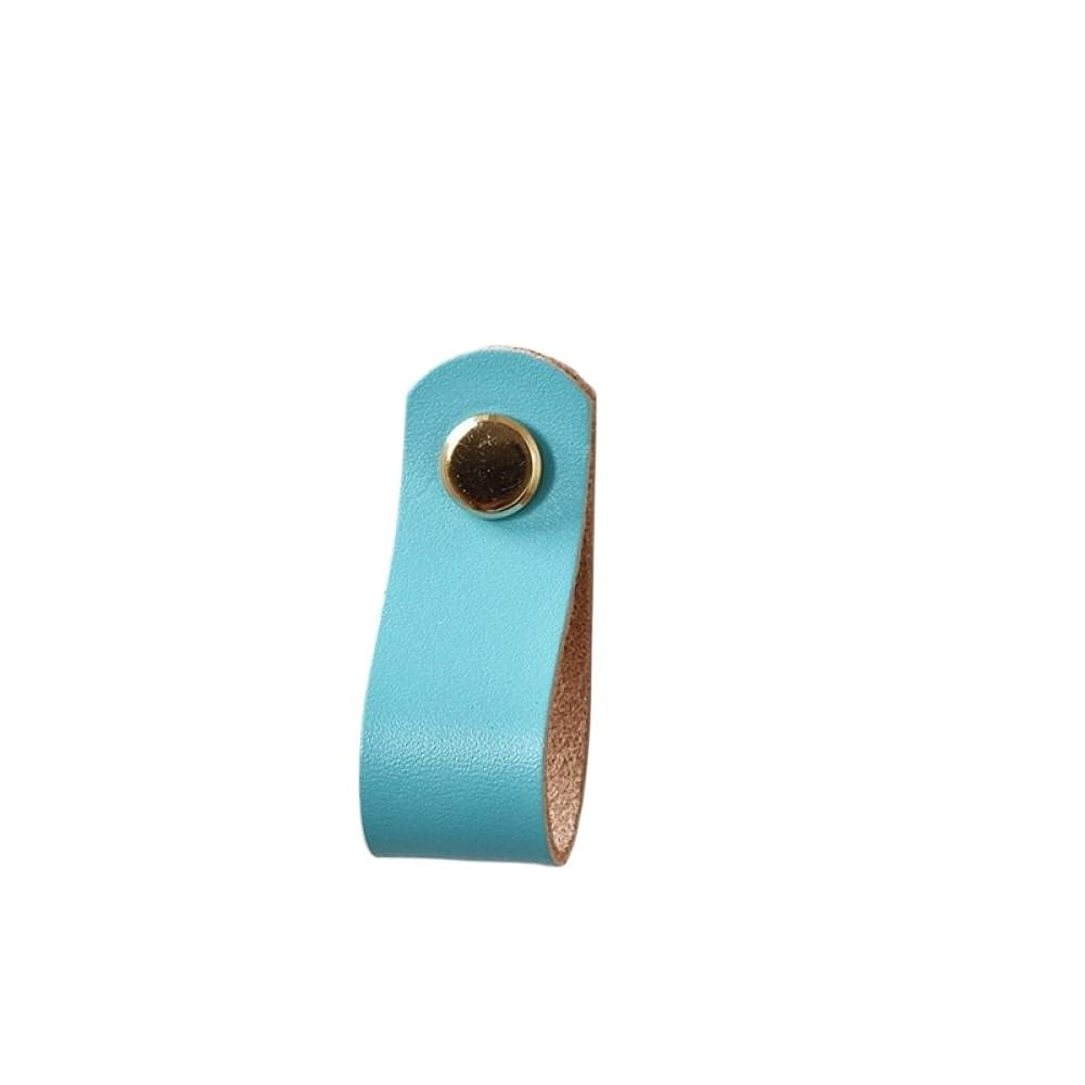 Cqahdsevf Blue-Gold Hat Leather Drawer Pulls, Brass Cowhide Knob 2 Pcs Multicolor 60X22x1.8mm(Blue-Gold Hat)