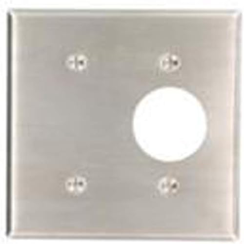 Leviton 84085-40 - Placa de pared combinada de 2 bandas, tamaño estándar, acero inoxidable no magnético, 84085-40