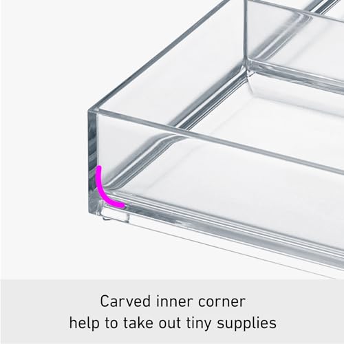 Image of Like-it | MX-T12 | System Tray | Stackable Organizer | Drawer Organizer | A6 | 2 Divide |4.53 inch x 6.06 inch x 1.18 inch | Clear |