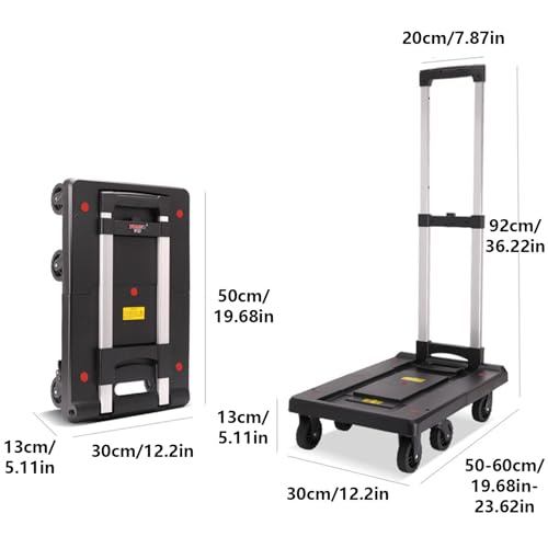 Carretilla plegable portátil de mano con 6 ruedas y freno miniatura 2
