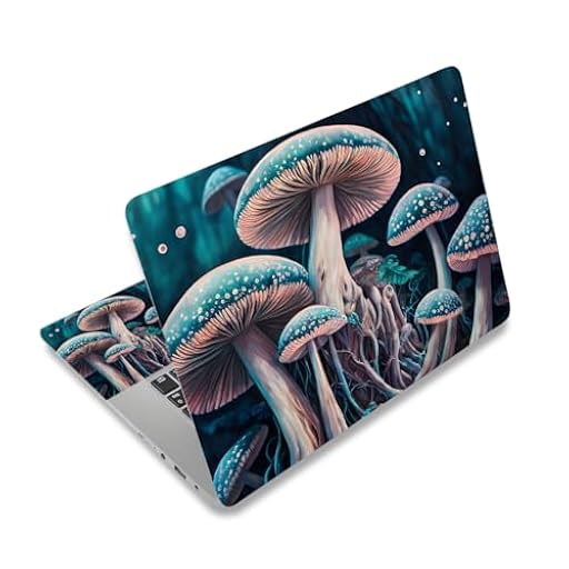 Calcomanía para portátil de 30.5 cm, 33.3 cm, 33.8 cm, 35.6 cm, 38.1 cm, 39.1 cm, 39.6 cm, vinilo para portátil Netbook, protector de PC (2 muñequeras incluidas), extraíble reutilizable, hongo mágico | Ya disponible en tu tienda friki favorita! En mundofriki.es!