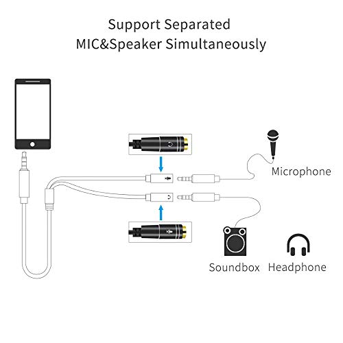 Image of Verox 3.5mm 4 Pole Gold Plated 1 Male to 2 Female Audio Mic Splitter Extension Cable Y Splitter Mic and Audio for Pc, Laptop, Mobile Phone, Ps4 (30 Cm)-Black