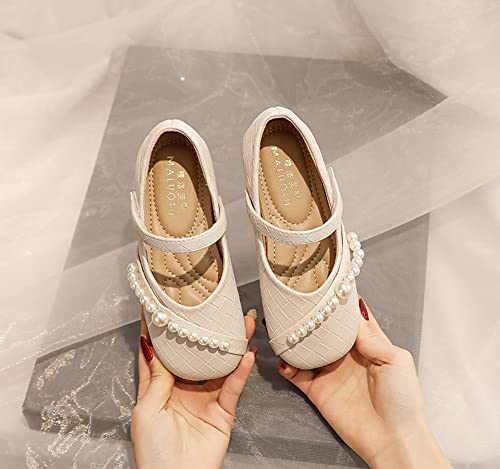 MATERUIEYES Fashion Shoes Pearl Girls Wide Round Toe Design Single Shoes3