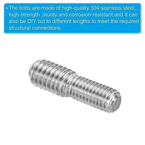PATIKIL M5x10mm to M6x10mm Double End Threaded Stud Screw Bolt - Image 4