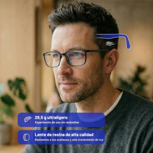 Miniatura 5 de Zenottic Gafas De Lectura Para Hombre - Filtro De Luz Azul Presbicia Montura Quadrada - Bisagras De Resorte Anti-Reflejantes Para Computadora Negro Y Tortuga 2 X