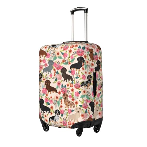 Dog Flower Print Luggage Suitcase Covers Elastic Washable Luggage Protector Luggage Covers For Suitcase2