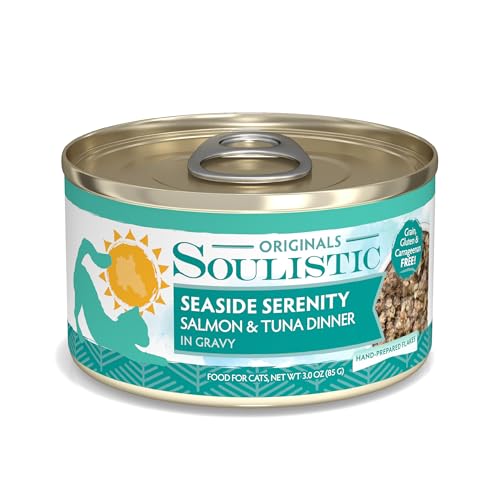 Soulistic Originals Wet Cat Food Seaside Serenity Salmon and Tuna Dinner in Gravy 3oz Can Pack of 12
