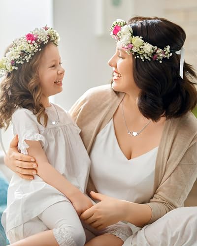 Mother Daughter Necklace Set for 2/3/4 Mom Daughter Gift from Mom Matching Heart Mommy and Me Back to School Gifts Birthday Jewelry3