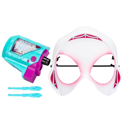 Image of Marvel Spider-Man: Across The Spider-Verse Spider-Gwen Web-Shot Slinger Mask and Blaster Set|Spider-Man Web Shooter Toy|Super Hero Toys for 5 Year Old Girls and Boys and Up|Multicolor