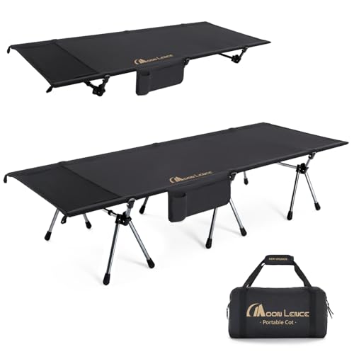 MOON LENCE Height Adjustable Camping Cot - Supports 330 lbs,...