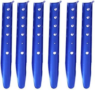 Azarxis Snow & Sand Tent Pegs Aluminum Alloy Stakes 6 Pack Lightweight for Camping Trip Hinking Backpack Trekking Beach Picnic Blanket Shade Canopy Tarp Outdoor Activity (Blue)