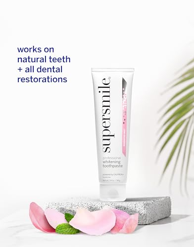 Image of Supersmile Rosewater Mint Fluoride-Free Whitening Toothpaste, 4.2 oz, Professional Whitening Toothpaste with Calprox, Whitens 5.5 Shades in 7 Days, RDA 65 Low Abrasion, Enamel Safe for Veneers