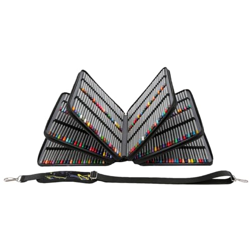 Image of 500 Individual-Slot Colored Pencil Organizer with Zippe - Art Storage Bag for Painters and Artists (Small Slots,Yellow Ink)