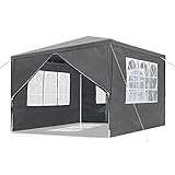 gartenzelt Dach und Seitenwand aus verstärktem Polyethylen: wasserdicht, verrottungsfest und UV-geschützt.