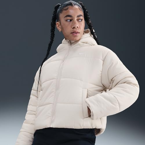 Nike Sportswear Classic Puffer Lockere Therma-Fit Jacke Mit Kapuze Für Damen, Light Bone/White, FZ5899-072, 2XL – Ansicht 5