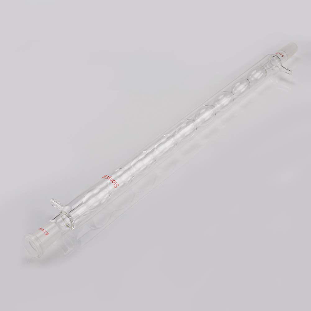 Condensador de Allihn del vidrio de Borosilicate de StonyLab con 24/40 conjunto Condensador de cristal del laboratorio de la longitud de la chaqueta de 500mm