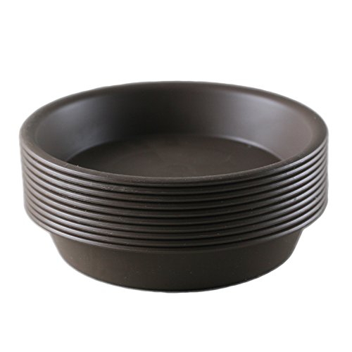 TRUEDAYS Flower Plant Container Pot Saucer Trays Pallet for Indoor Outdoor Flower Pot,10-Pack,8.5-Inches,Coffee