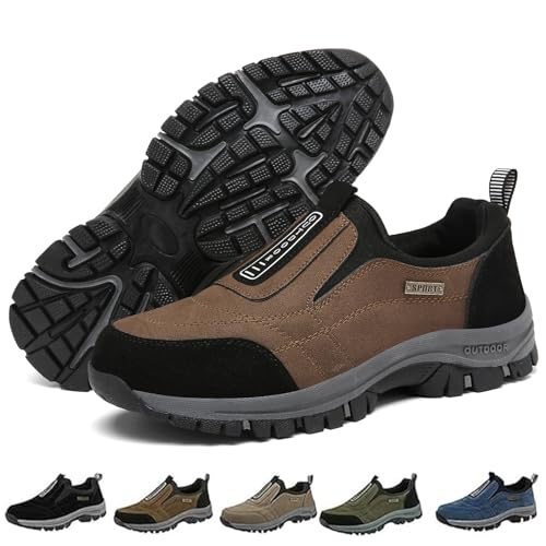 Men's Comfortable Waterproof Orthopedic Walking Shoes - Slip On Hiking Shoes for Men