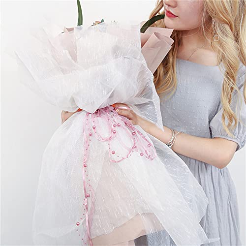 Aygital PEARL RIBBON FB339 PINK 10M Artificial Bead Pearl Ribbon Chiffon Ribbon And Organza Lace Ribbon Trims For Wedding Flower Christmas Tree Decoration Sewing Craft Packaging thumb #5