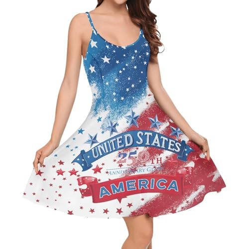 Image of Cozeyat Women Girls Summer Sleeveless Dress Casual Swing Beach Cover Up Knee Length Dresses,Large Size XS-4XL