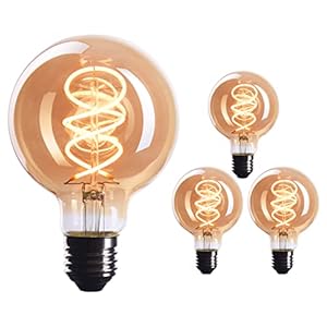 CROWN LED 3x Edison Gloeilamp – E27 lamp – Dimbare lamp – 4 W, Warm Wit 230 V, EL18 – Vintage Lamp in Retro/Antieke Look…