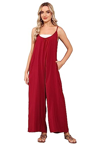 Image of BUENOS NINOS Women's V Neck Floral Maxi Dress Boho Printed Adjustable Spaghetti Strap Ethnic Beach Long Dress with Pockets