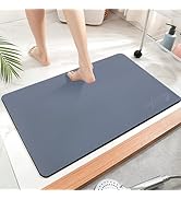 オピックセイ 足拭きマット 滑り止め無地 浴室 洗面所 玄関ダークグレー Tuokus」バスマット 足拭きマット お風呂マット 玄関マット 吸水