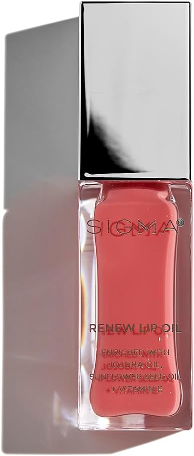 Renew Lip Oil – Tinted with Luxurious High-Shine Color & Long Lasting Hydration for Soft, Supple Lips, Non-Sticky w/Nourishing Antioxidants (All Heart, Berry Mauve Sheen)