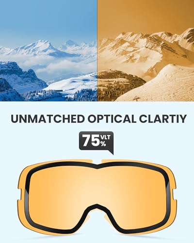 OutdoorMaster Owl Ski Goggles OTG, Snow Snowboard Goggles for Men Women Youth, Anti-Fog, 100% UV Protection - Image 2