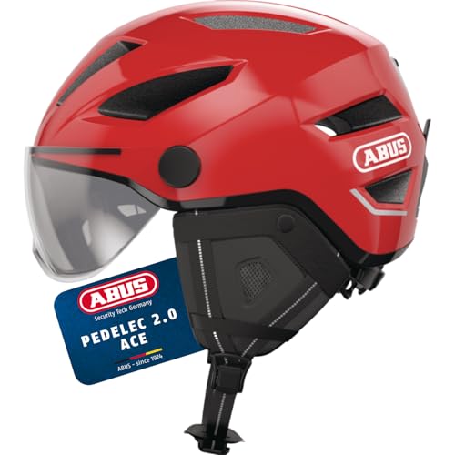 ABUS Stadthelm Pedelec 2.0 ACE - Fahrradhelm mit Rücklicht, Visier,...