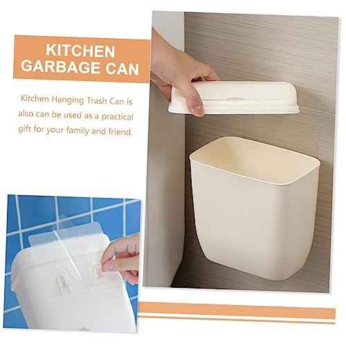 Caneca de basura rectangular blanca para cocina y baño miniatura 6